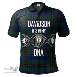 Scottish Davidson Modern Clan It's In My DNA - DNA In Me Crest Tartan Polo Shirt Scottish Plaid Tartan Plaid - ScotsTee - scotstee.com