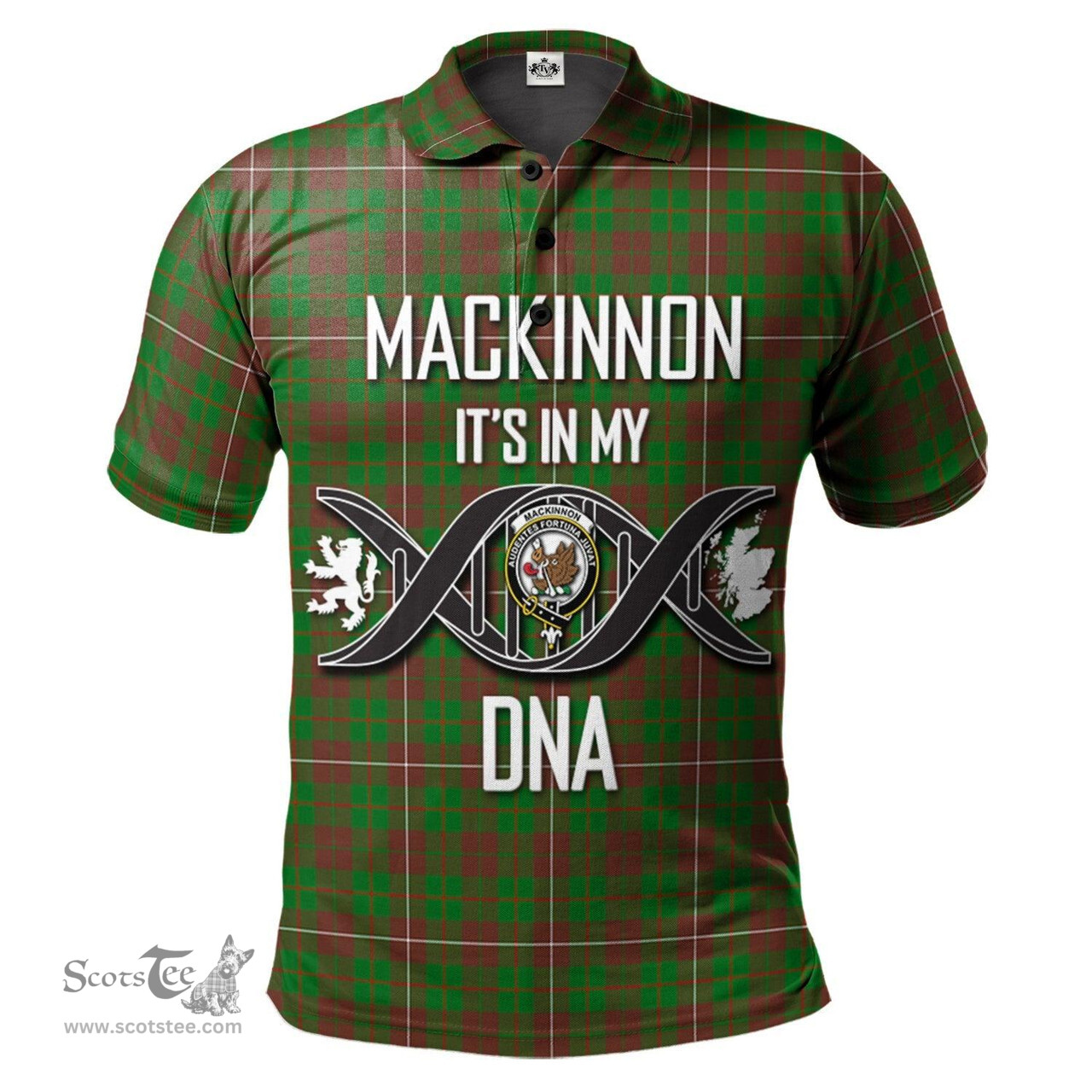 Scottish MacKinnon Hunting Modern Clan It's In My DNA - DNA In Me Crest Tartan Polo Shirt Scottish Plaid Tartan Plaid - ScotsTee - scotstee.com