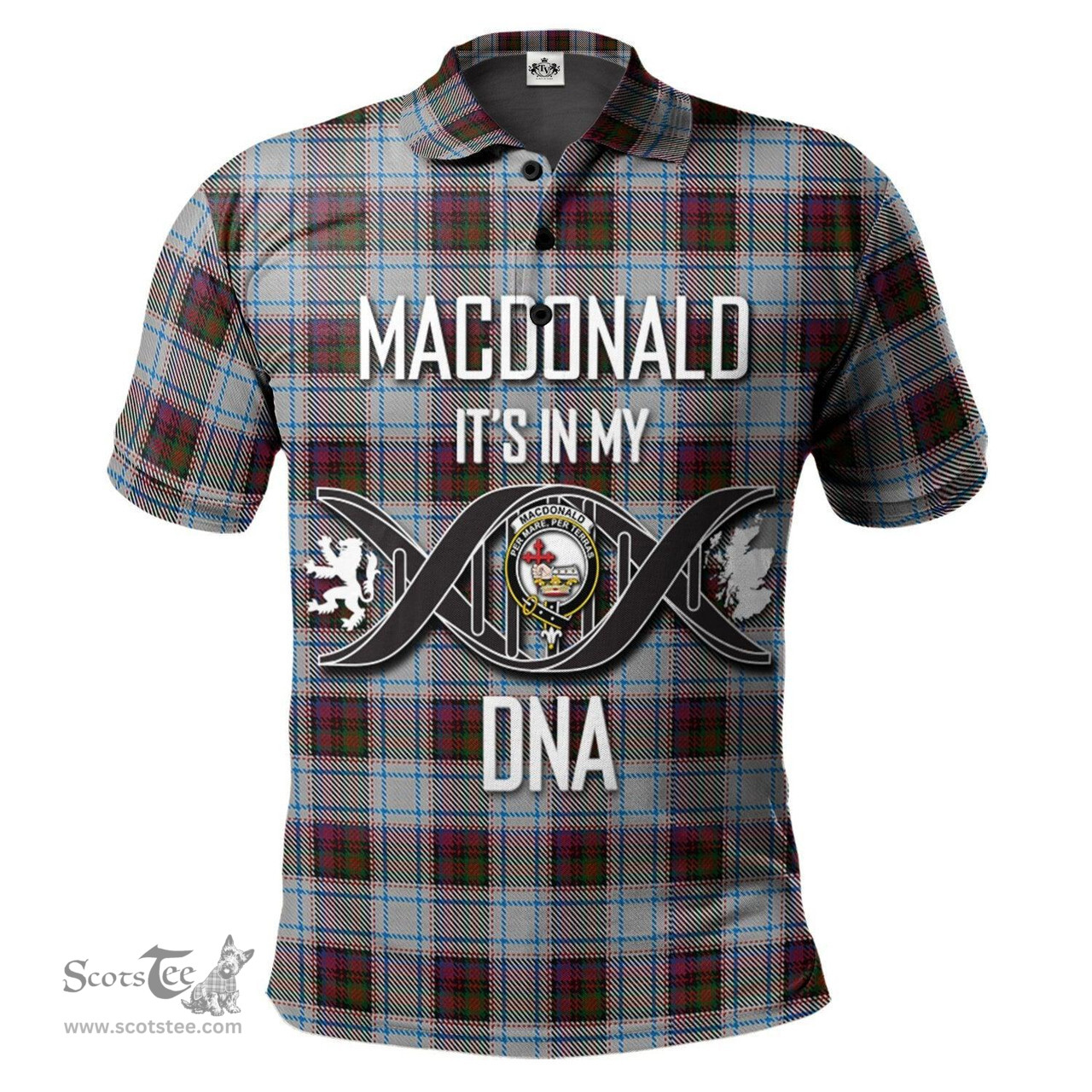 Scottish MacDonald Dress Ancient Clan It's In My DNA - DNA In Me Crest Tartan Polo Shirt Scottish Plaid Tartan Plaid - ScotsTee - scotstee.com