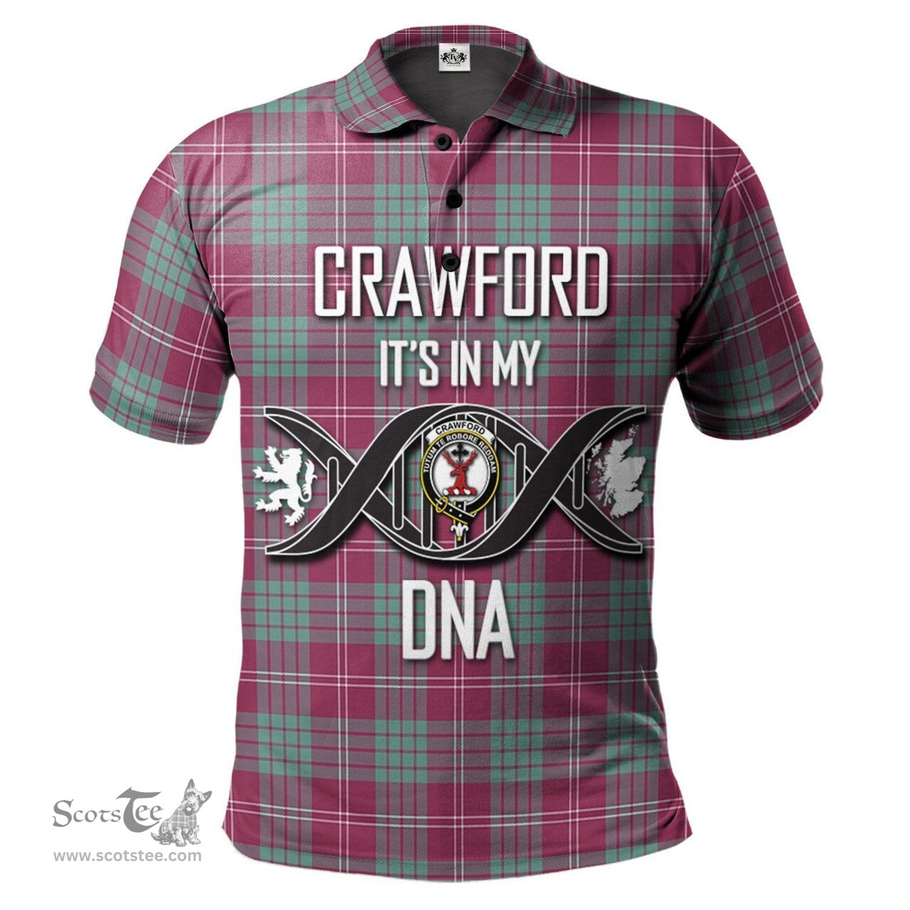 Scottish Crawford Ancient Clan It's In My DNA - DNA In Me Crest Tartan Polo Shirt Scottish Plaid Tartan Plaid - ScotsTee - scotstee.com
