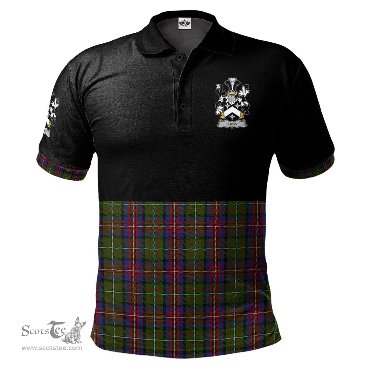 Scottish Hargis Clan Half Of Tartan Crest Tartan Polo Shirt Scottish Plaid Tartan Plaid - ScotsTee - scotstee.com