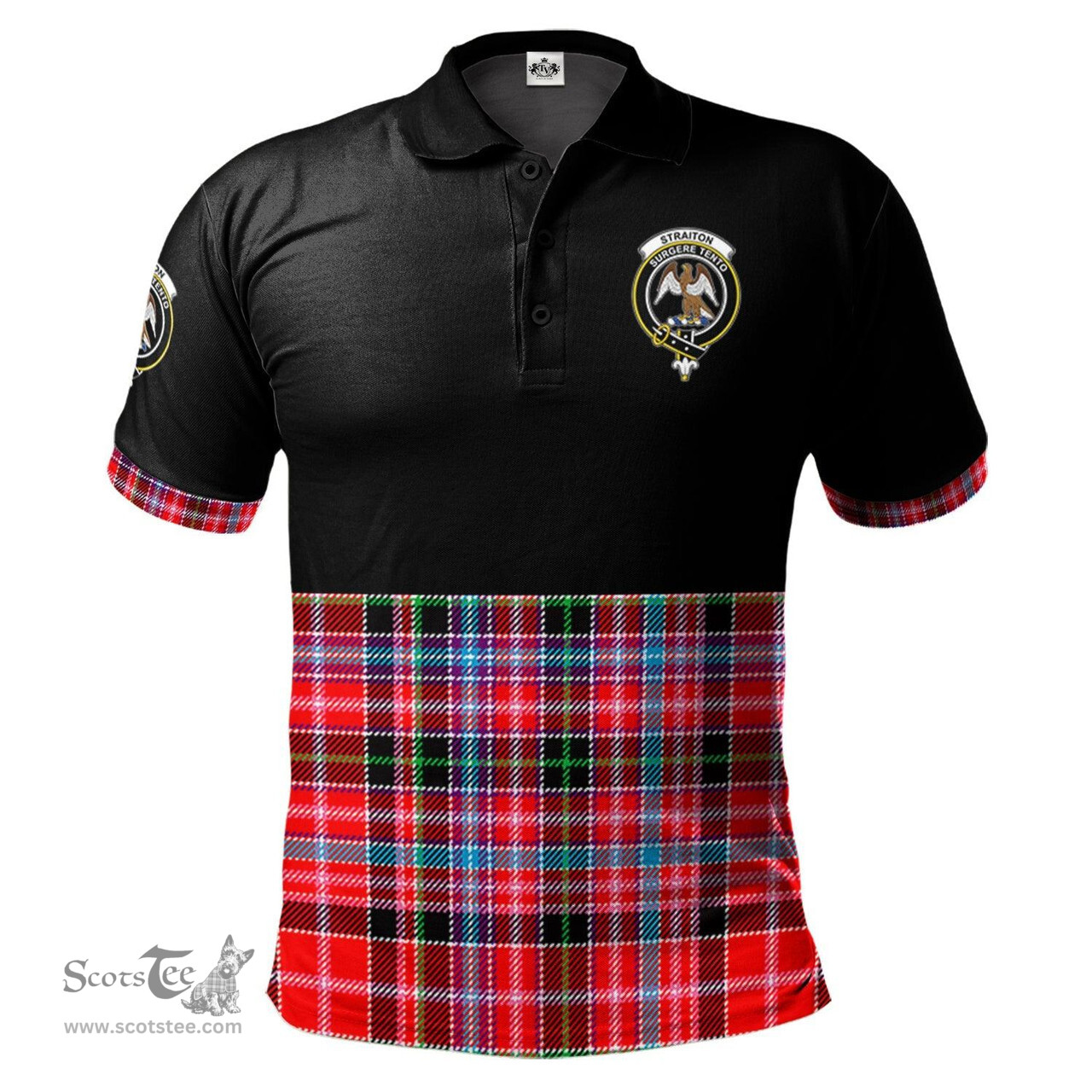 Scottish Straiton Clan Half Of Tartan Crest Tartan Polo Shirt Scottish Plaid Tartan Plaid - ScotsTee - scotstee.com