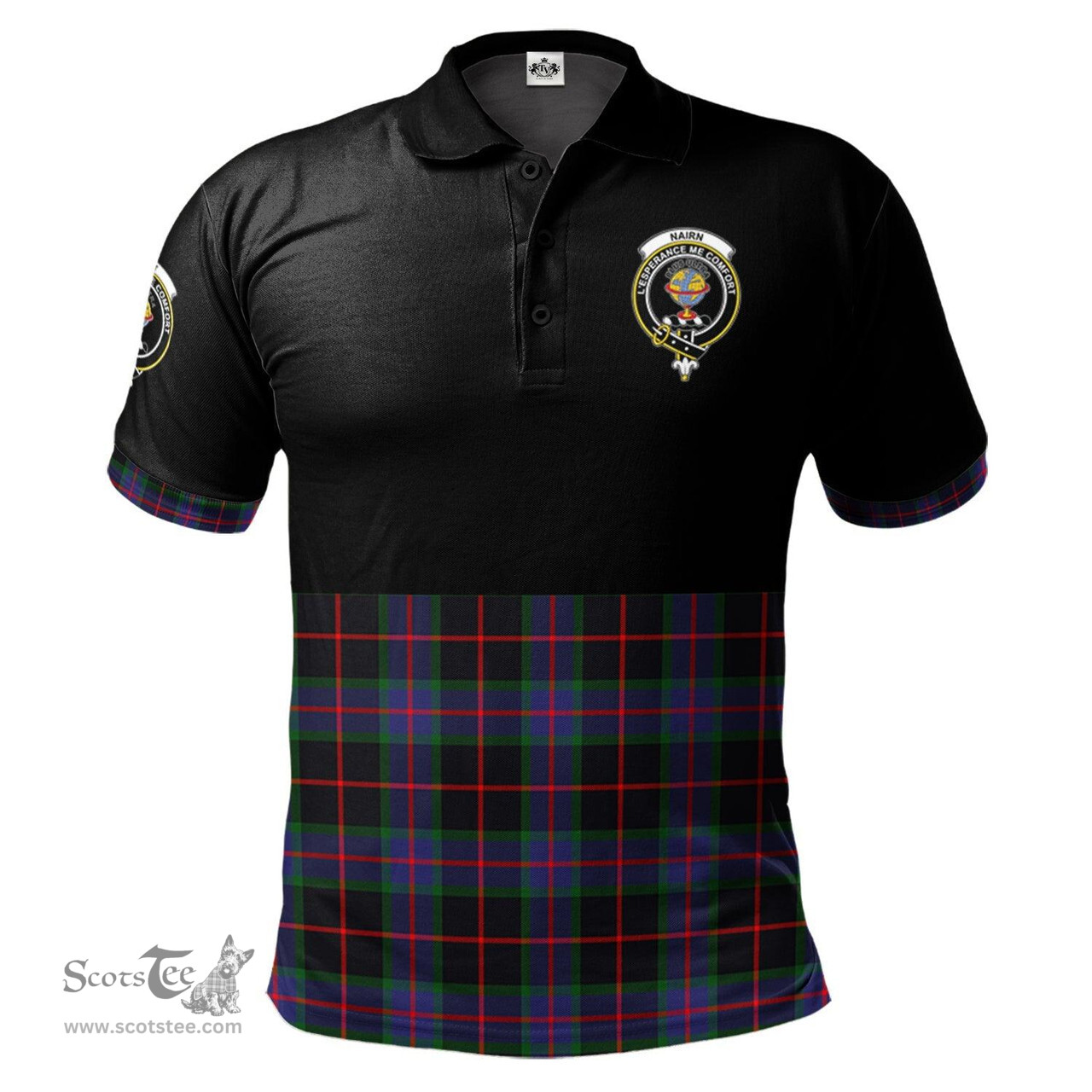 Scottish Nairn Clan Half Of Tartan Crest Tartan Polo Shirt Scottish Plaid Tartan Plaid - ScotsTee - scotstee.com