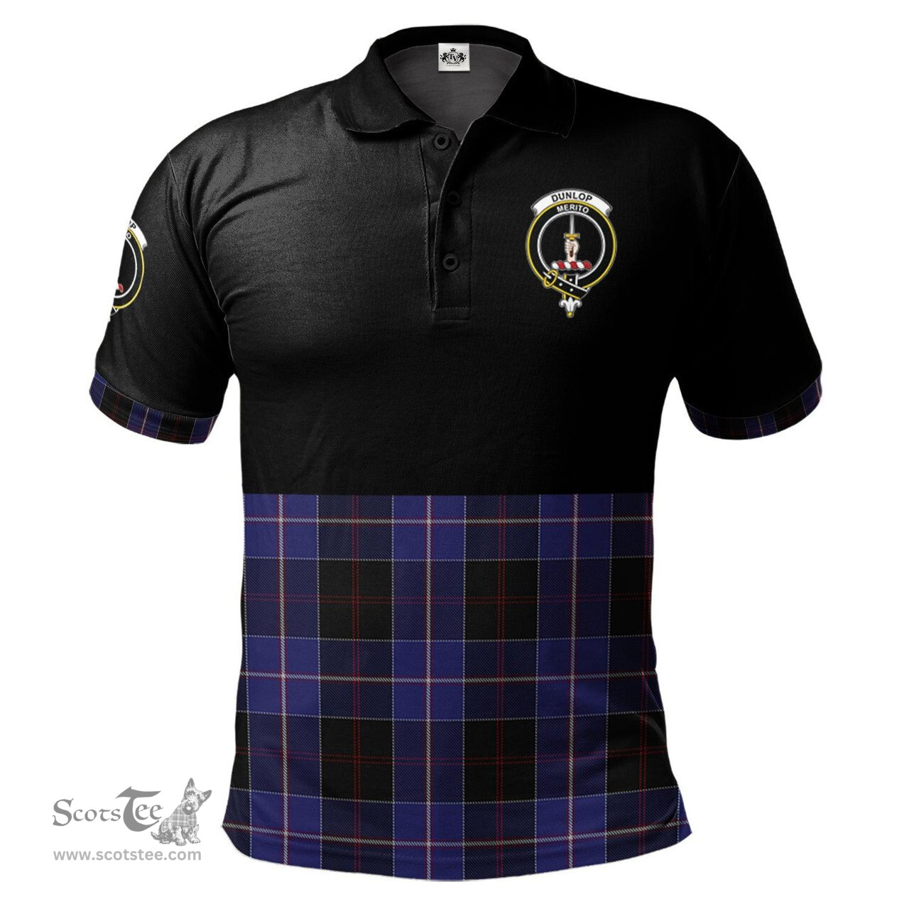 Scottish Dunlop Clan Half Of Tartan Crest Tartan Polo Shirt Scottish Plaid Tartan Plaid - ScotsTee - scotstee.com