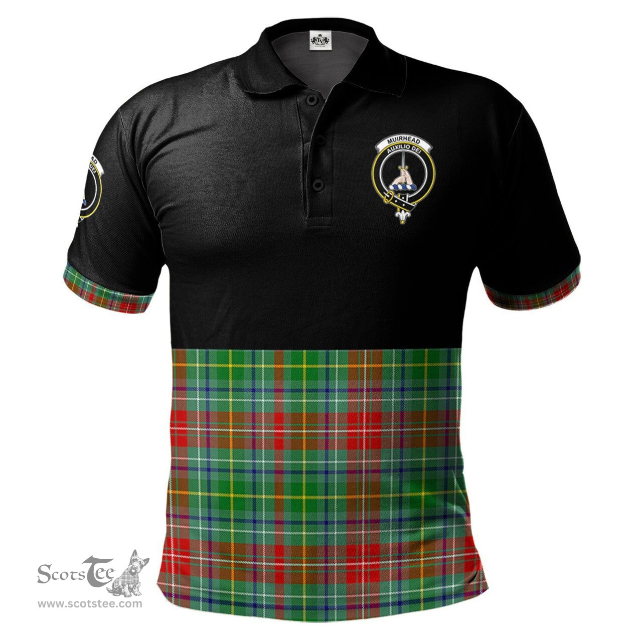 Scottish Muirhead Clan Half Of Tartan Crest Tartan Polo Shirt Scottish Plaid Tartan Plaid - ScotsTee - scotstee.com