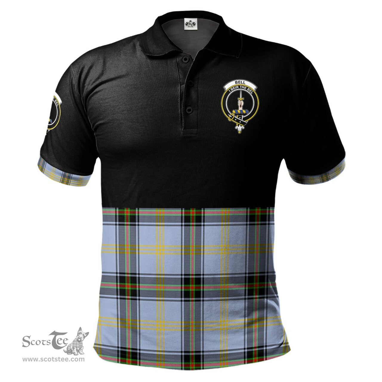 Scottish Bell Clan Half Of Tartan Crest Tartan Polo Shirt Scottish Plaid Tartan Plaid - ScotsTee - scotstee.com