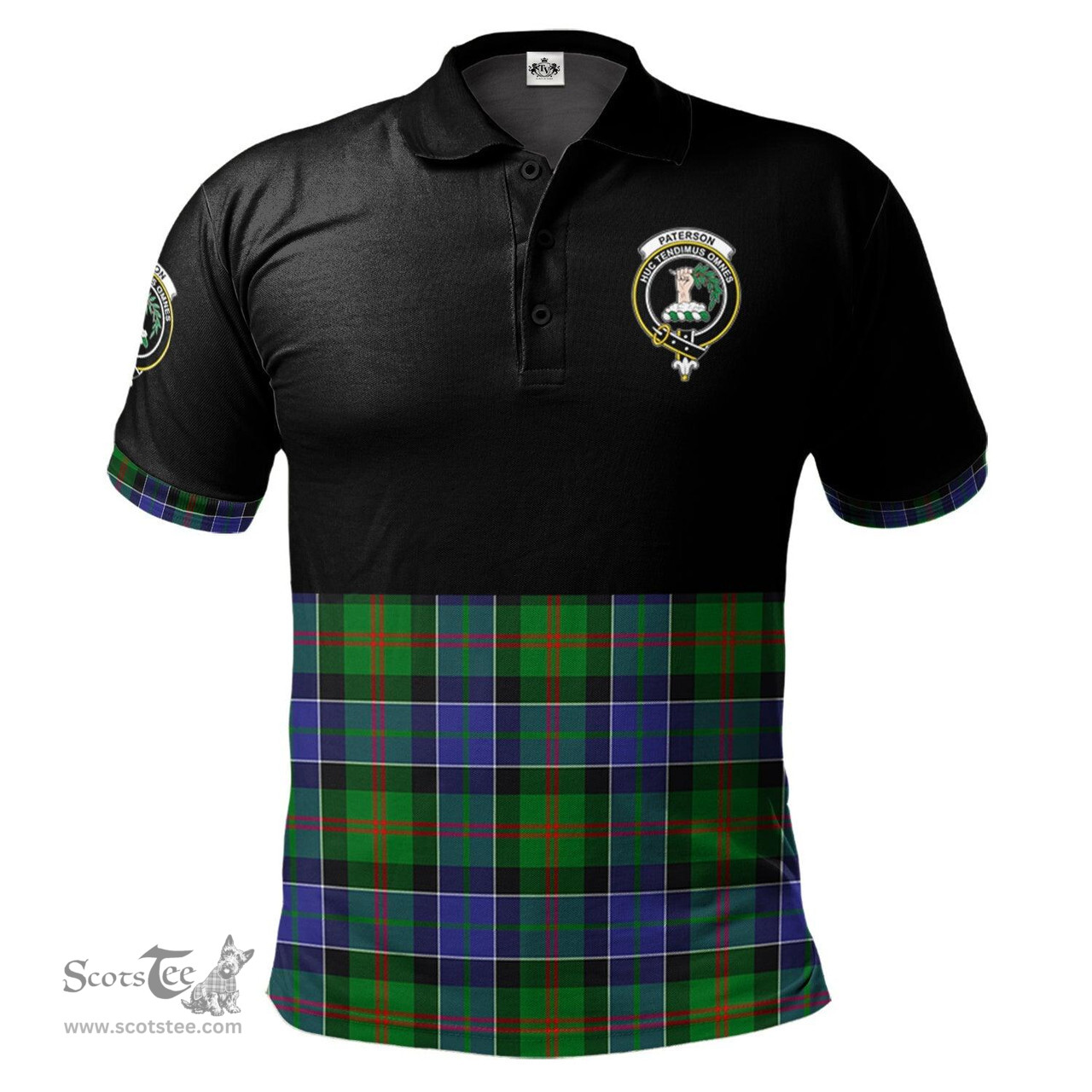 Scottish Paterson Clan Half Of Tartan Crest Tartan Polo Shirt Scottish Plaid Tartan Plaid - ScotsTee - scotstee.com