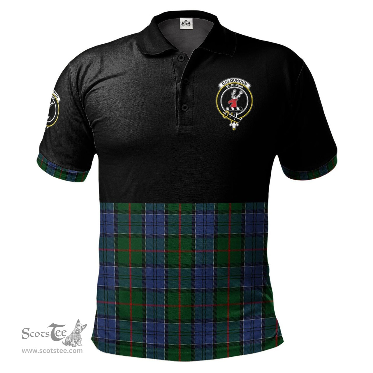 Scottish Colquhoun Clan Half Of Tartan Crest Tartan Polo Shirt Scottish Plaid Tartan Plaid - ScotsTee - scotstee.com