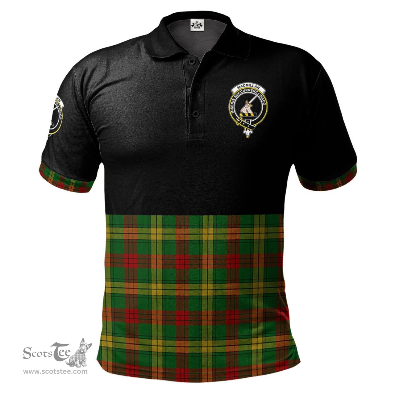 Scottish MacMillan Society of Glasgow Clan Half Of Tartan Crest Tartan Polo Shirt Scottish Plaid Tartan Plaid - ScotsTee - scotstee.com