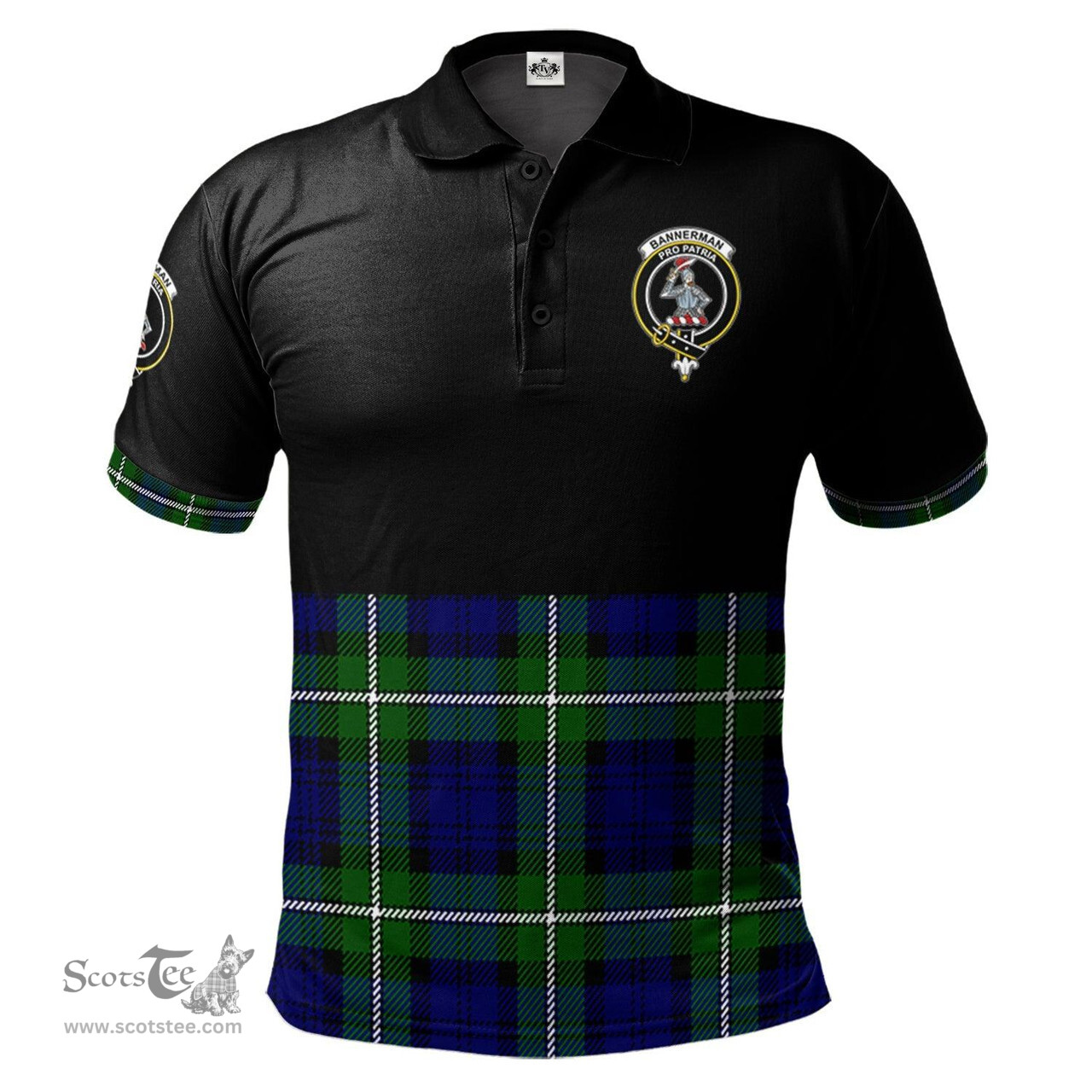 Scottish Bannerman Clan Half Of Tartan Crest Tartan Polo Shirt Scottish Plaid Tartan Plaid - ScotsTee - scotstee.com