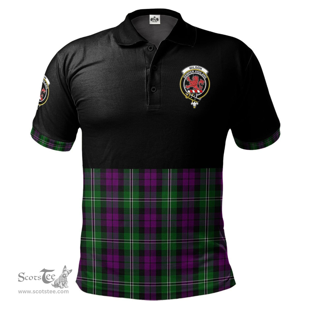 Scottish Wilson Clan Half Of Tartan Crest Tartan Polo Shirt Scottish Plaid Tartan Plaid - ScotsTee - scotstee.com