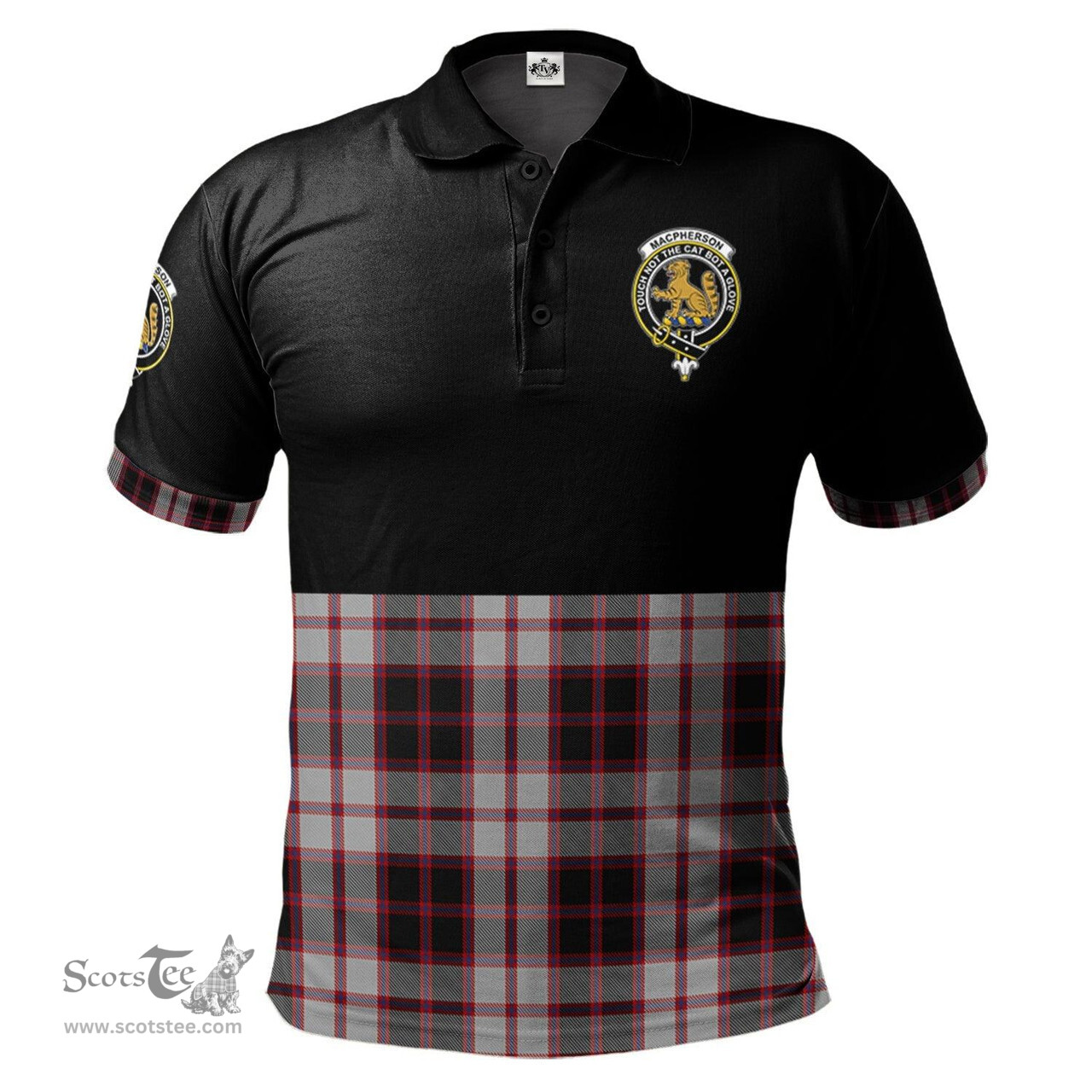 Scottish MacPherson Clan Half Of Tartan Crest Tartan Polo Shirt Scottish Plaid Tartan Plaid - ScotsTee - scotstee.com