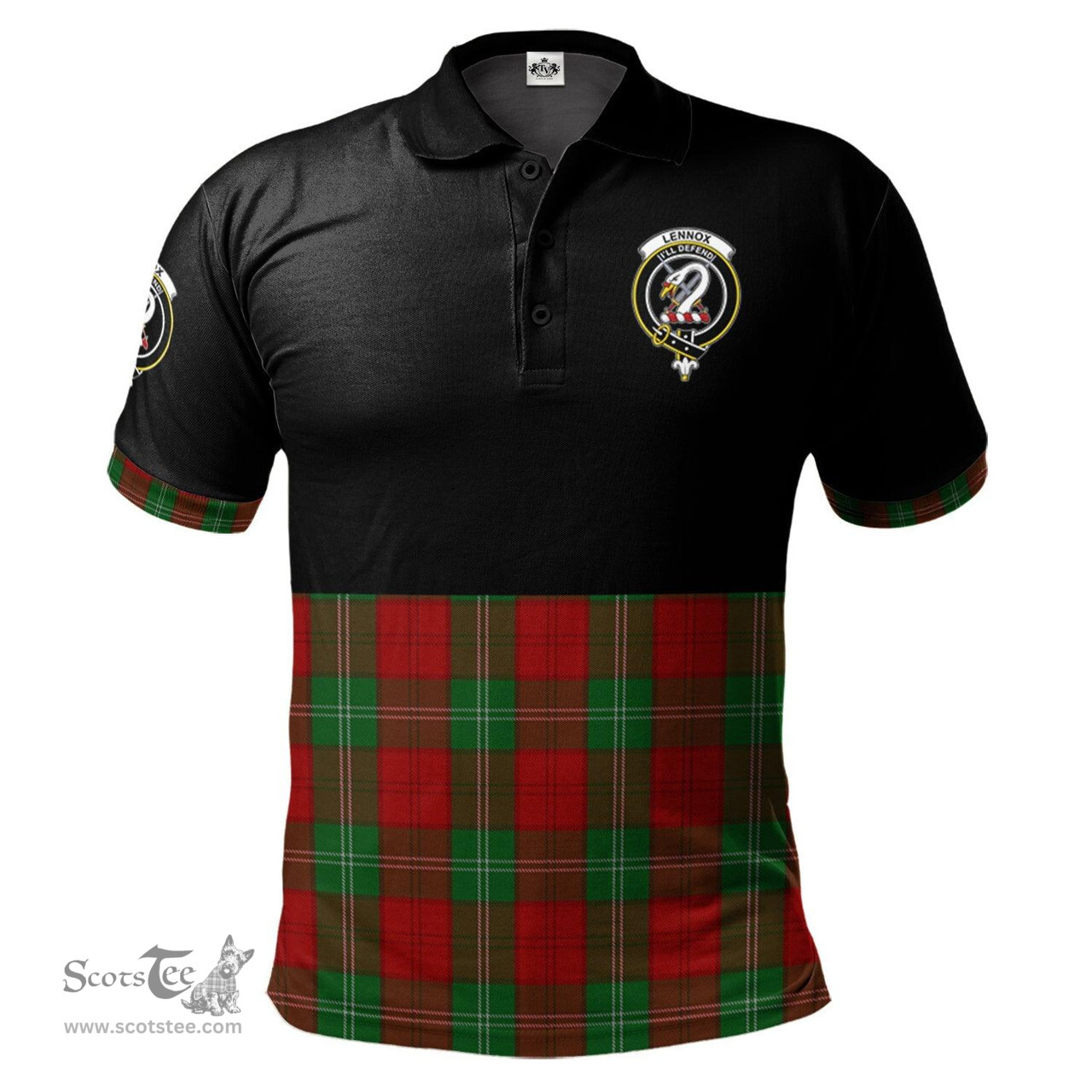 Scottish Lennox Clan Half Of Tartan Crest Tartan Polo Shirt Scottish Plaid Tartan Plaid - ScotsTee - scotstee.com