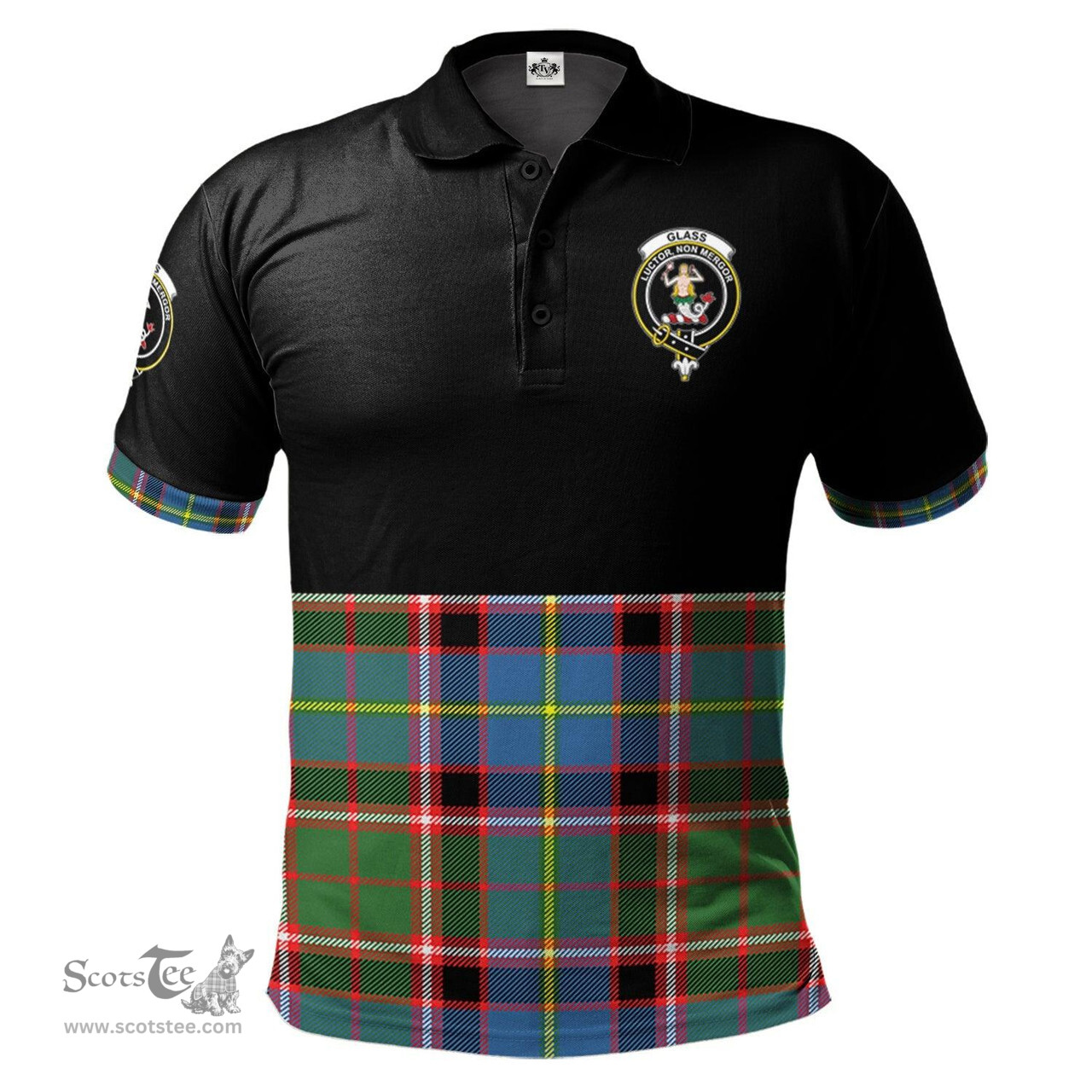 Scottish Glass Clan Half Of Tartan Crest Tartan Polo Shirt Scottish Plaid Tartan Plaid - ScotsTee - scotstee.com