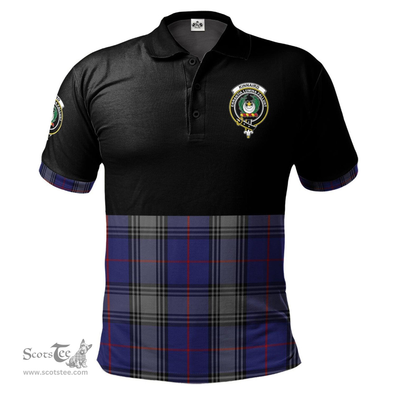 Scottish Kinnaird Clan Half Of Tartan Crest Tartan Polo Shirt Scottish Plaid Tartan Plaid - ScotsTee - scotstee.com