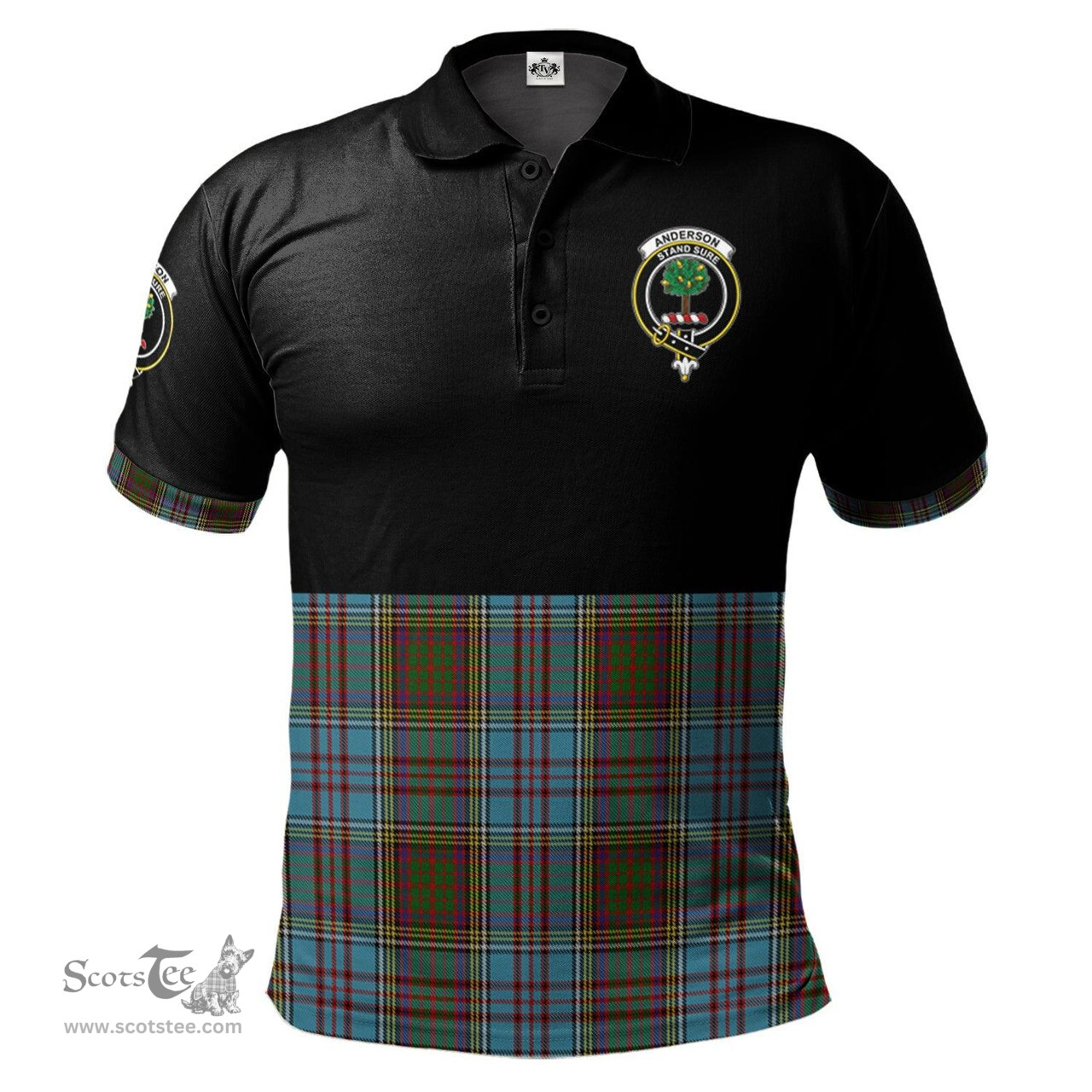 Scottish Anderson Clan Half Of Tartan Crest Tartan Polo Shirt Scottish Plaid Tartan Plaid - ScotsTee - scotstee.com