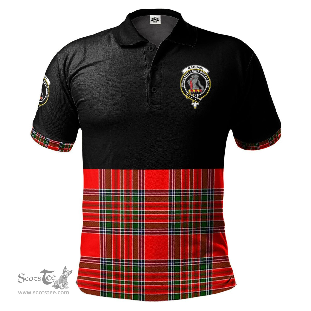 Scottish MacBain Clan Half Of Tartan Crest Tartan Polo Shirt Scottish Plaid Tartan Plaid - ScotsTee - scotstee.com