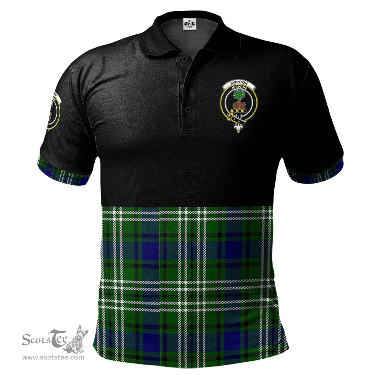Scottish Swinton Clan Half Of Tartan Crest Tartan Polo Shirt Scottish Plaid Tartan Plaid - ScotsTee - scotstee.com