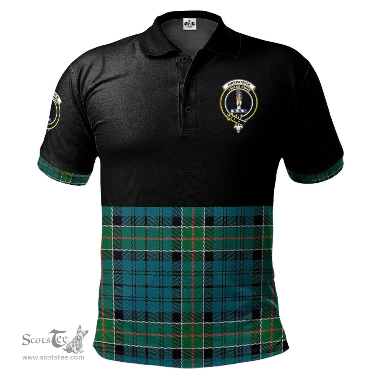 Scottish Kirkpatrick Clan Half Of Tartan Crest Tartan Polo Shirt Scottish Plaid Tartan Plaid - ScotsTee - scotstee.com