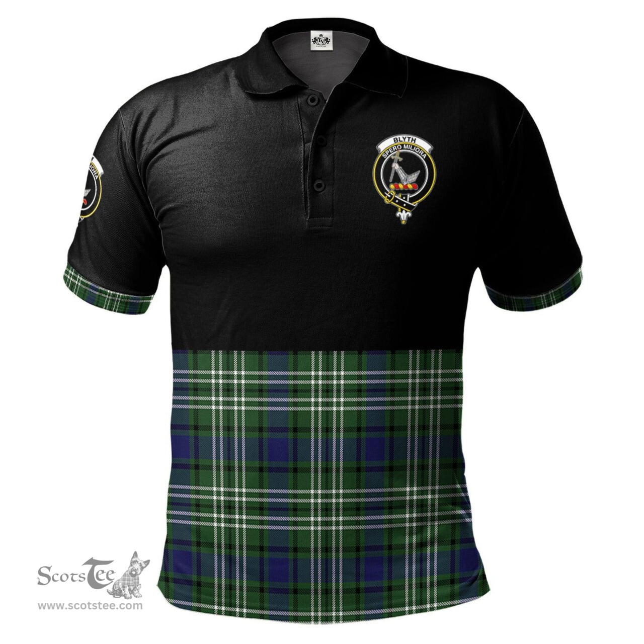Scottish Blyth Clan Half Of Tartan Crest Tartan Polo Shirt Scottish Plaid Tartan Plaid - ScotsTee - scotstee.com