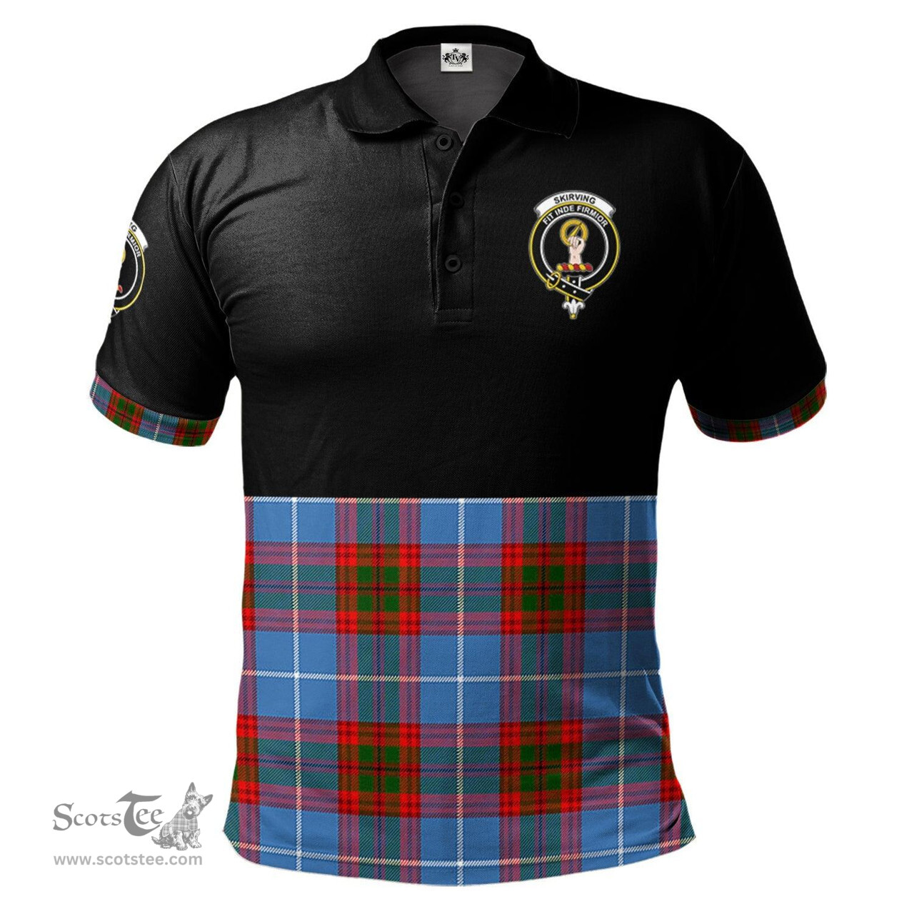 Scottish Skirving Clan Half Of Tartan Crest Tartan Polo Shirt Scottish Plaid Tartan Plaid - ScotsTee - scotstee.com