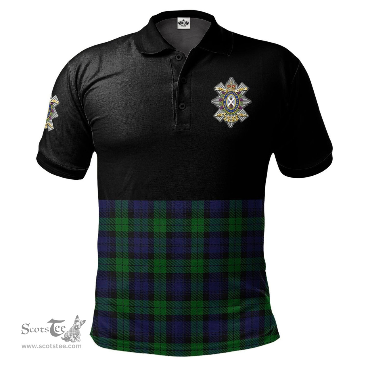 Scottish Black Watch of Canada Clan Half Of Tartan Crest Tartan Polo Shirt Scottish Plaid Tartan Plaid - ScotsTee - scotstee.com