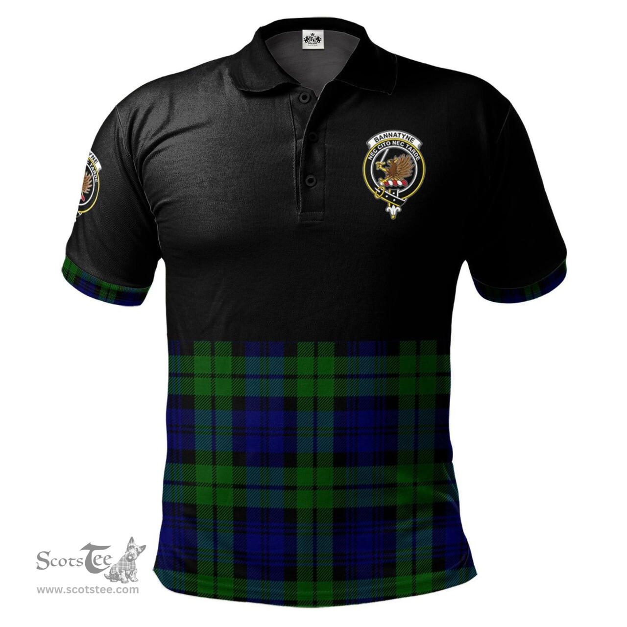 Scottish Bannatyne Clan Half Of Tartan Crest Tartan Polo Shirt Scottish Plaid Tartan Plaid - ScotsTee - scotstee.com
