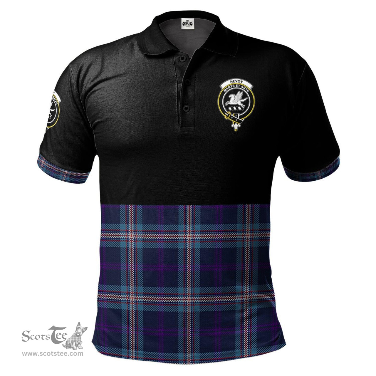 Scottish Nevoy Clan Half Of Tartan Crest Tartan Polo Shirt Scottish Plaid Tartan Plaid - ScotsTee - scotstee.com