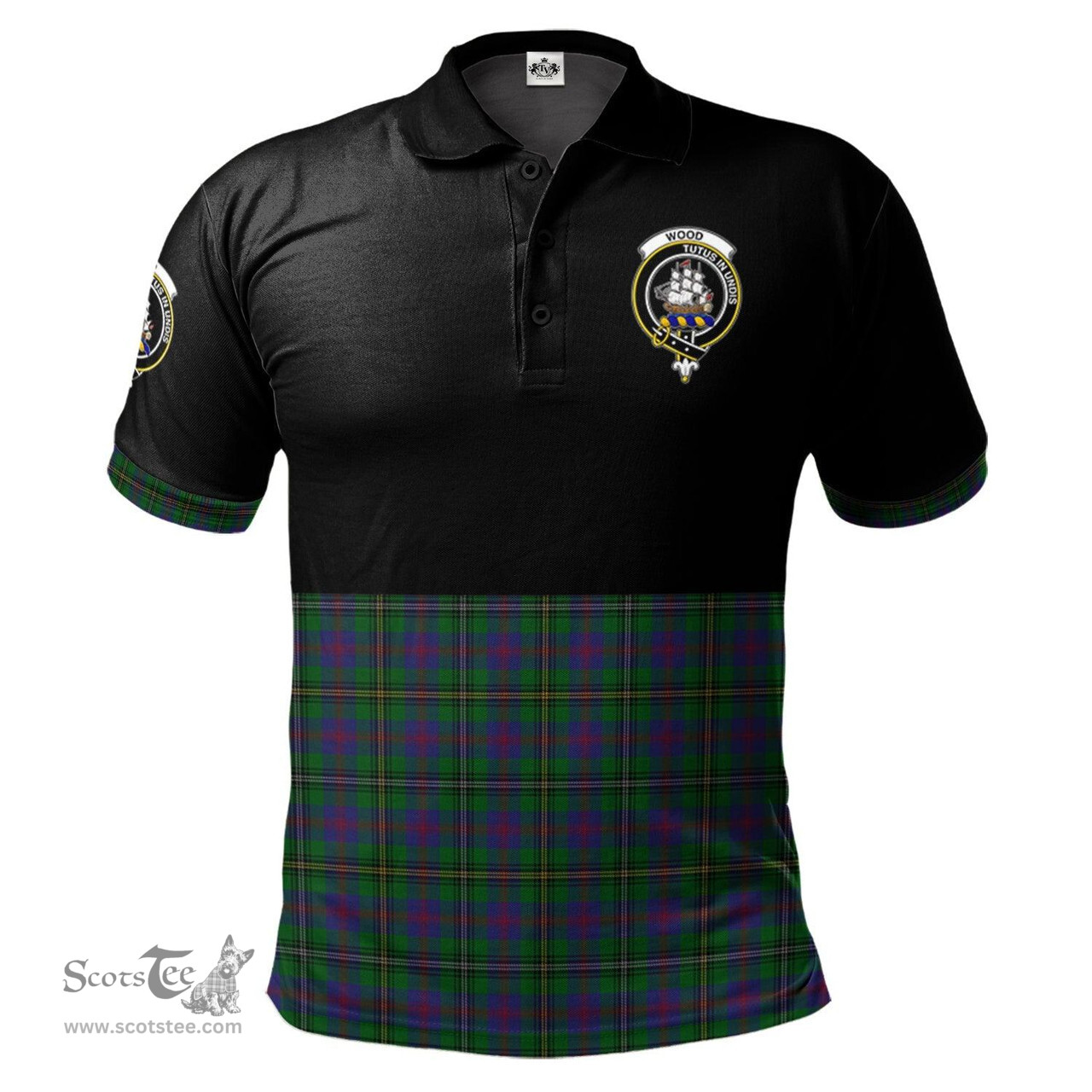 Scottish Wood Clan Half Of Tartan Crest Tartan Polo Shirt Scottish Plaid Tartan Plaid - ScotsTee - scotstee.com