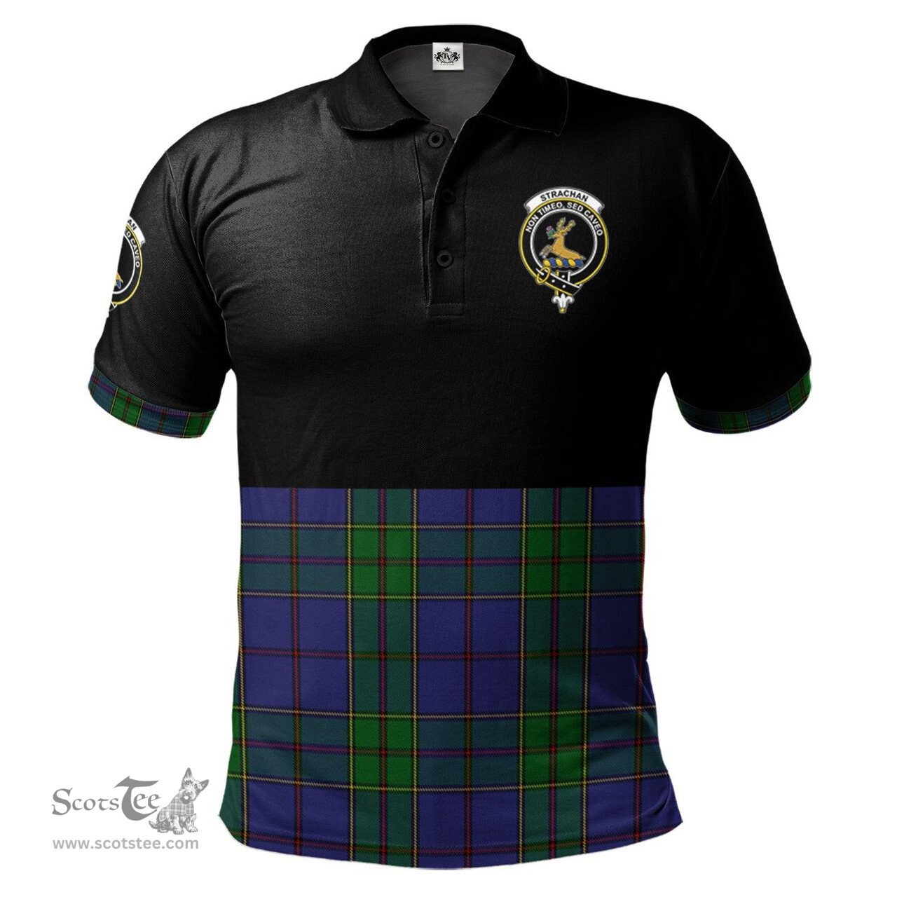 Scottish Strachan Clan Half Of Tartan Crest Tartan Polo Shirt Scottish Plaid Tartan Plaid - ScotsTee - scotstee.com