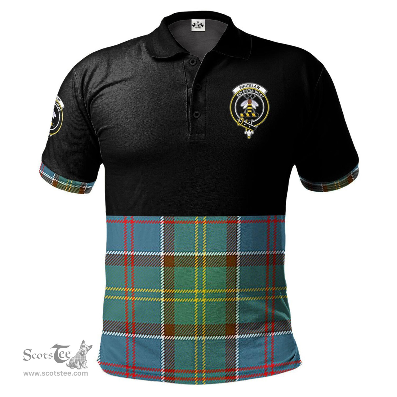 Scottish Whitelaw Clan Half Of Tartan Crest Tartan Polo Shirt Scottish Plaid Tartan Plaid - ScotsTee - scotstee.com