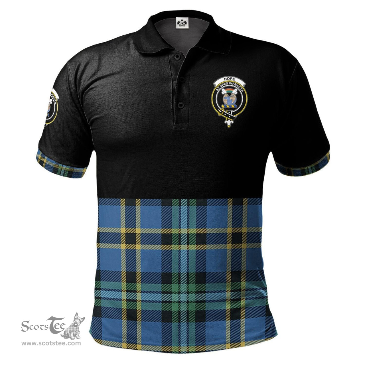 Scottish Hope Ancient Clan Half Of Tartan Crest Tartan Polo Shirt Scottish Plaid Tartan Plaid - ScotsTee - scotstee.com
