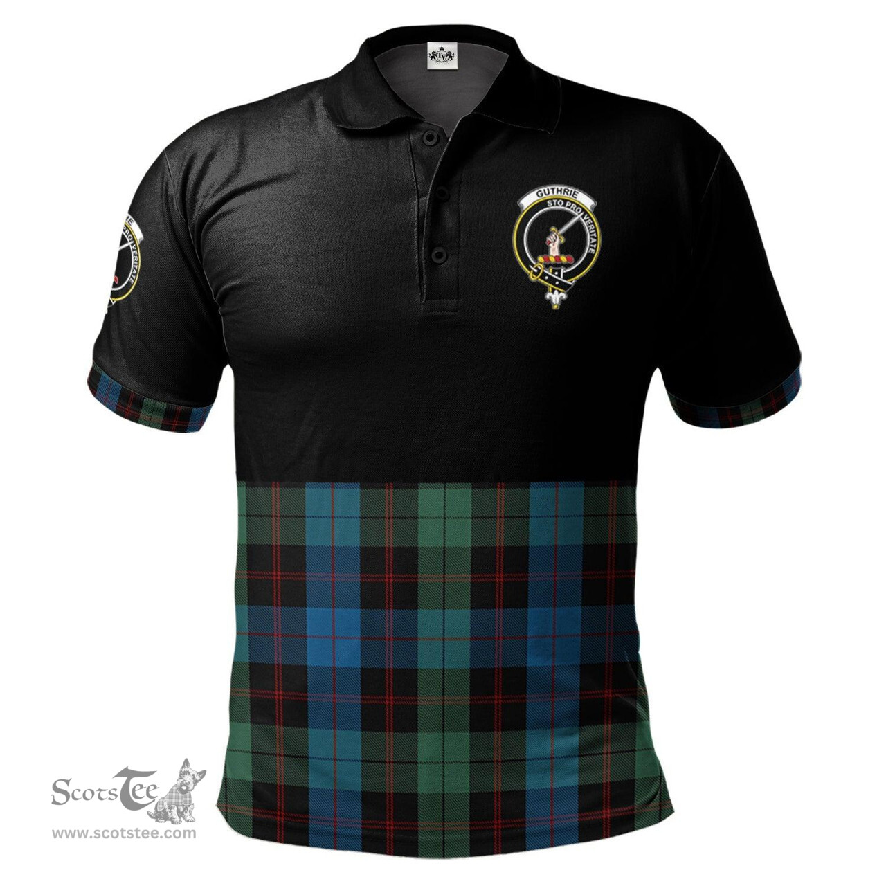 Scottish Guthrie Clan Half Of Tartan Crest Tartan Polo Shirt Scottish Plaid Tartan Plaid - ScotsTee - scotstee.com