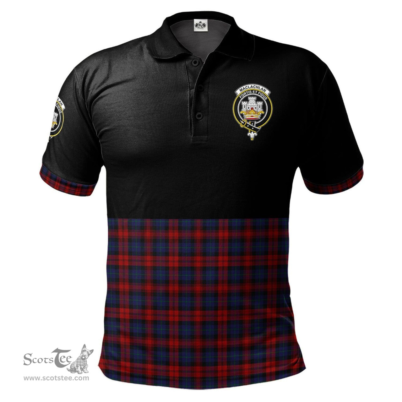 Scottish MacLachlan Clan Half Of Tartan Crest Tartan Polo Shirt Scottish Plaid Tartan Plaid - ScotsTee - scotstee.com