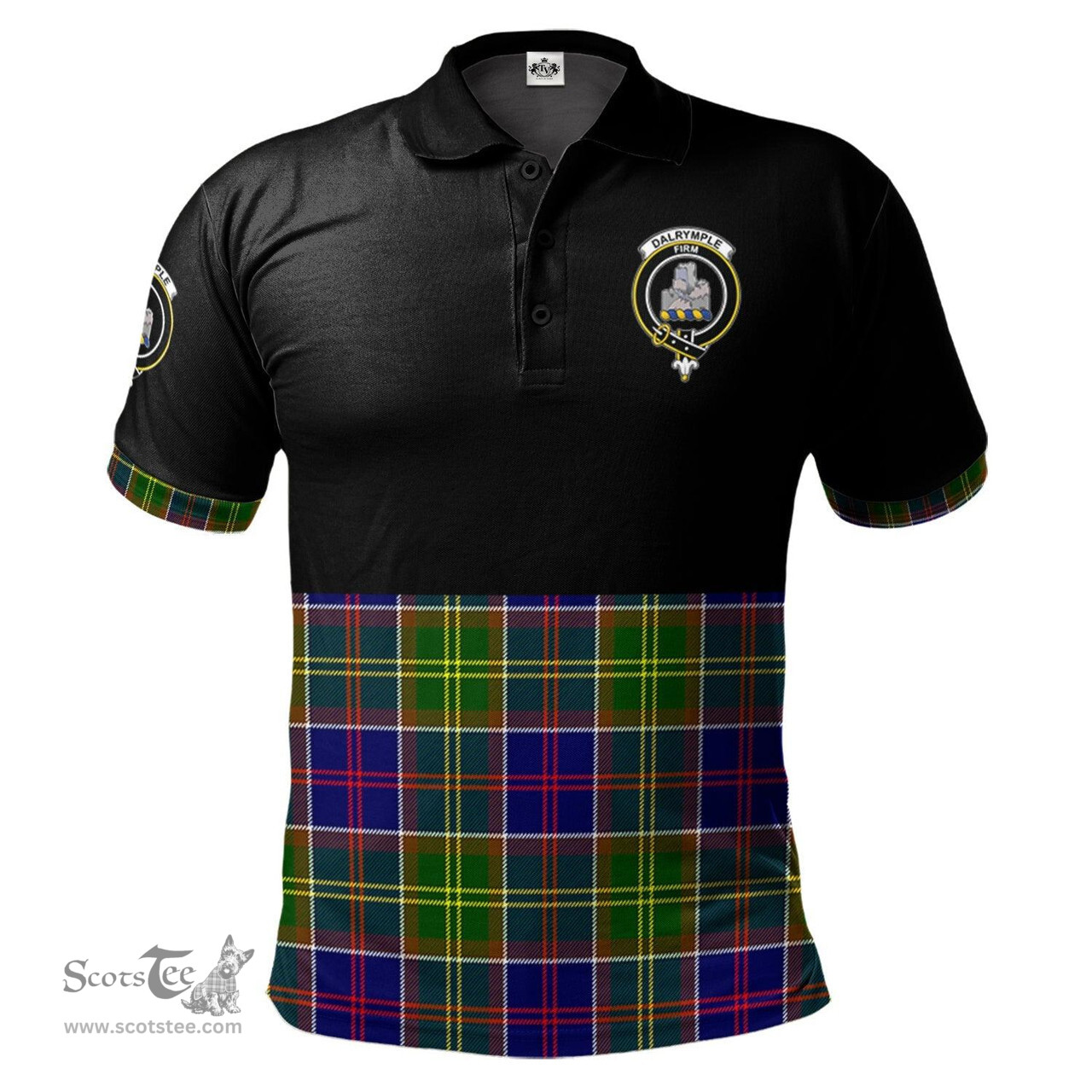 Scottish Dalrymple Clan Half Of Tartan Crest Tartan Polo Shirt Scottish Plaid Tartan Plaid - ScotsTee - scotstee.com