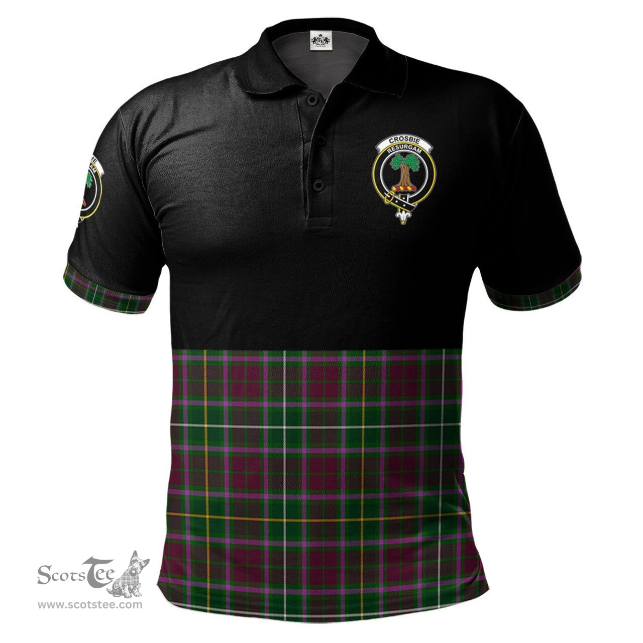 Scottish Crosbie Clan Half Of Tartan Crest Tartan Polo Shirt Scottish Plaid Tartan Plaid - ScotsTee - scotstee.com
