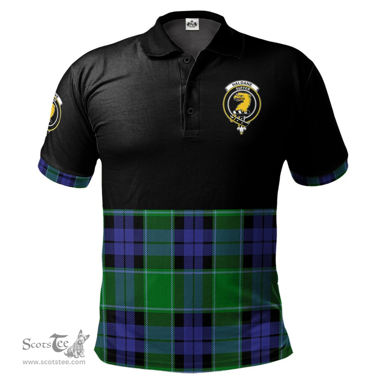 Scottish Haldane Clan Half Of Tartan Crest Tartan Polo Shirt Scottish Plaid Tartan Plaid - ScotsTee - scotstee.com