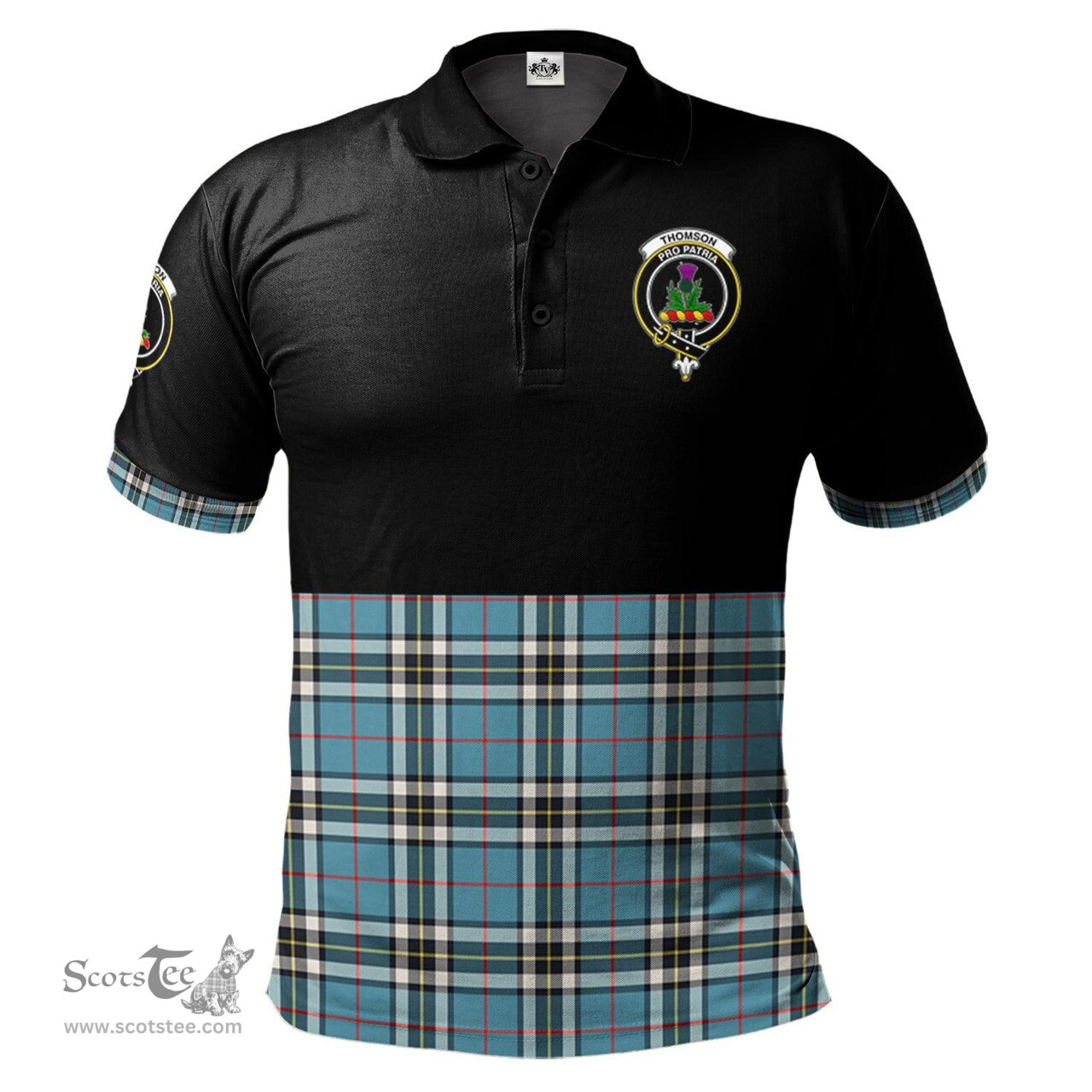 Scottish Thomson Clan Half Of Tartan Crest Tartan Polo Shirt Scottish Plaid Tartan Plaid - ScotsTee - scotstee.com