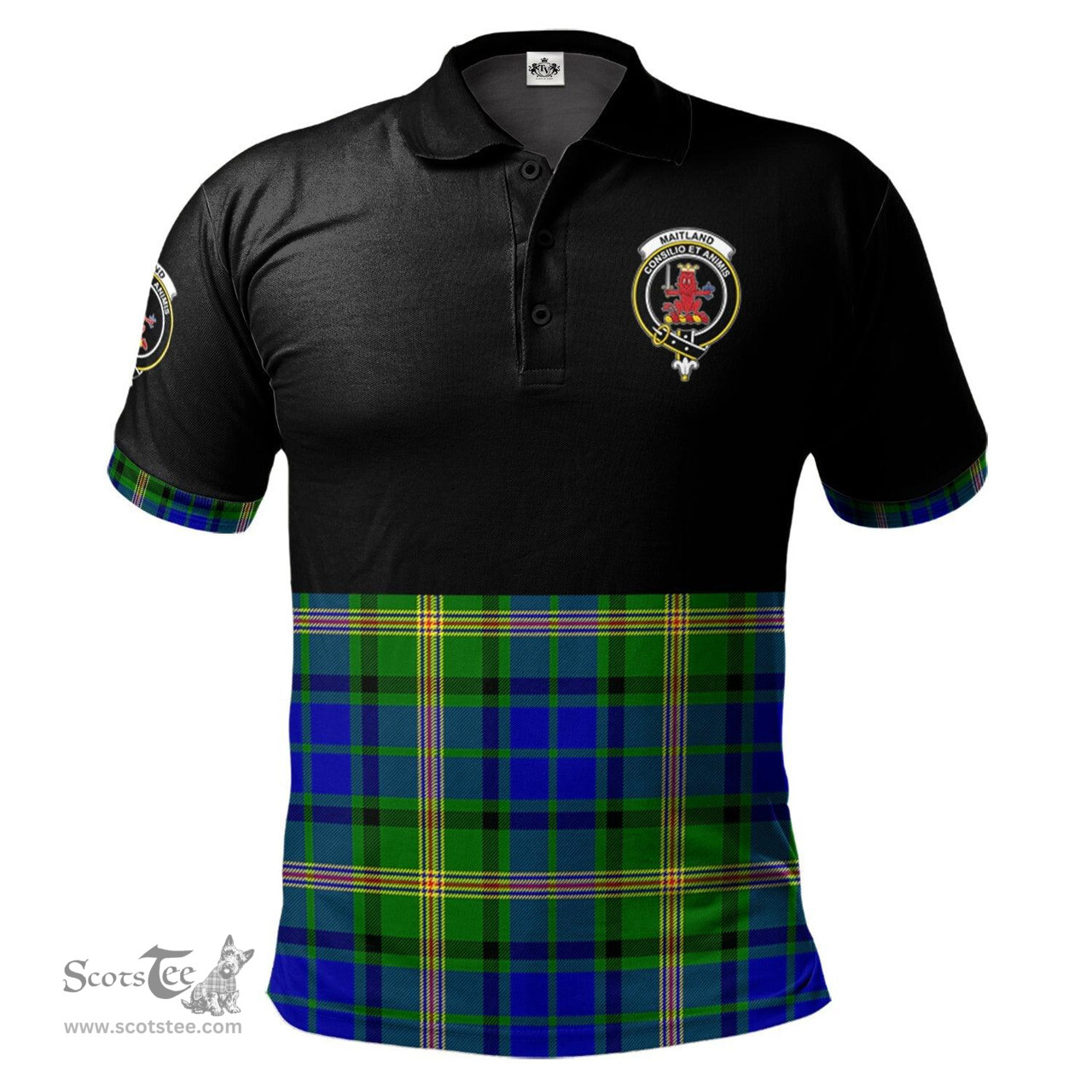 Scottish Maitland Clan Half Of Tartan Crest Tartan Polo Shirt Scottish Plaid Tartan Plaid - ScotsTee - scotstee.com