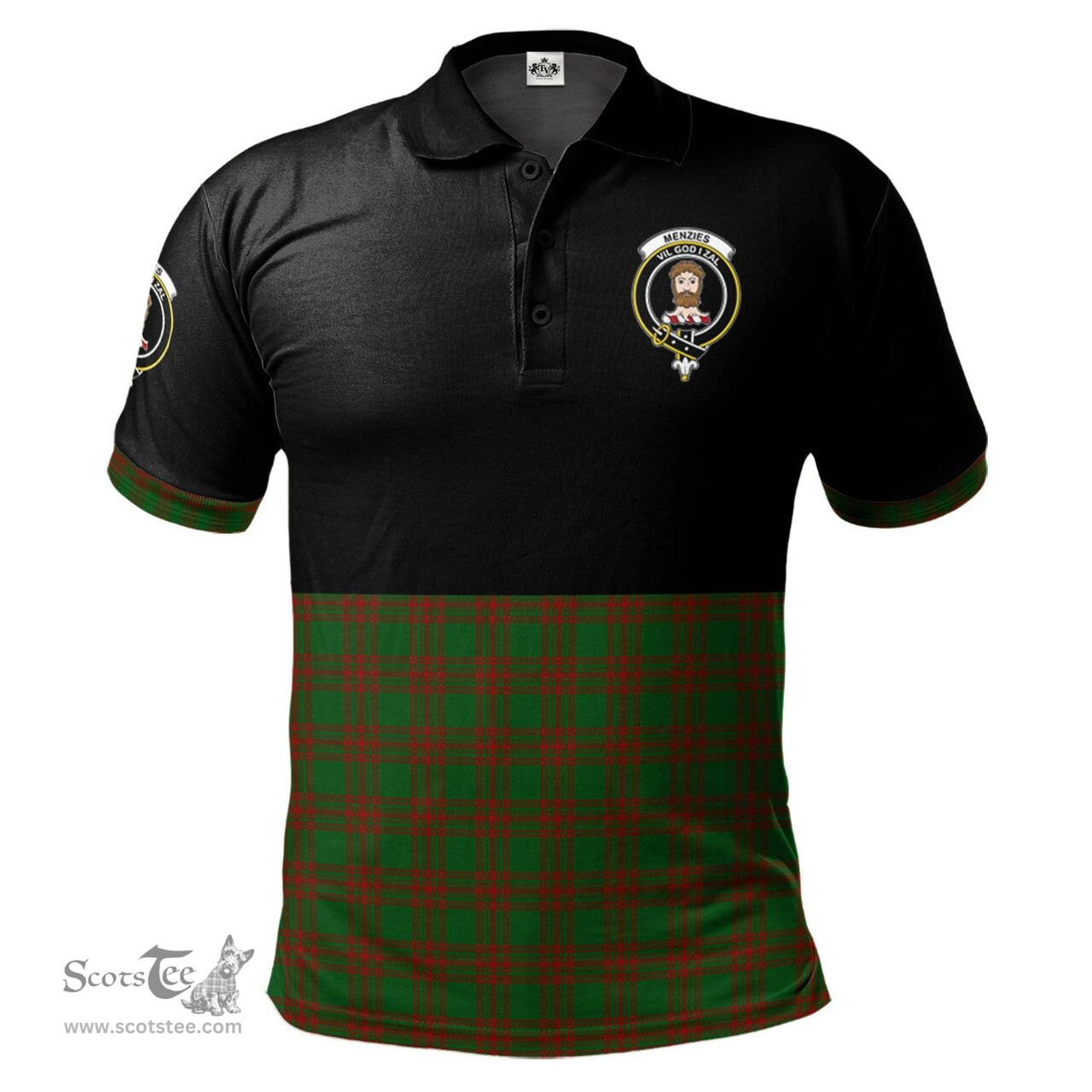 Scottish Menzies Clan Half Of Tartan Crest Tartan Polo Shirt Scottish Plaid Tartan Plaid - ScotsTee - scotstee.com