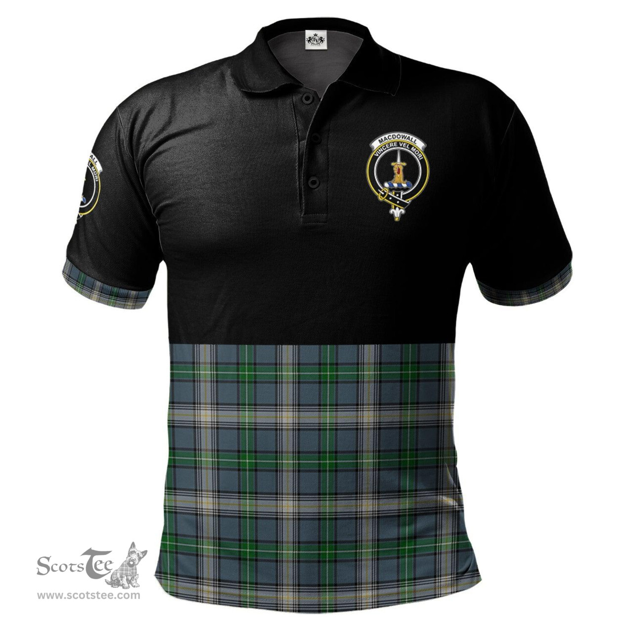 Scottish MacDowall Clan Half Of Tartan Crest Tartan Polo Shirt Scottish Plaid Tartan Plaid - ScotsTee - scotstee.com