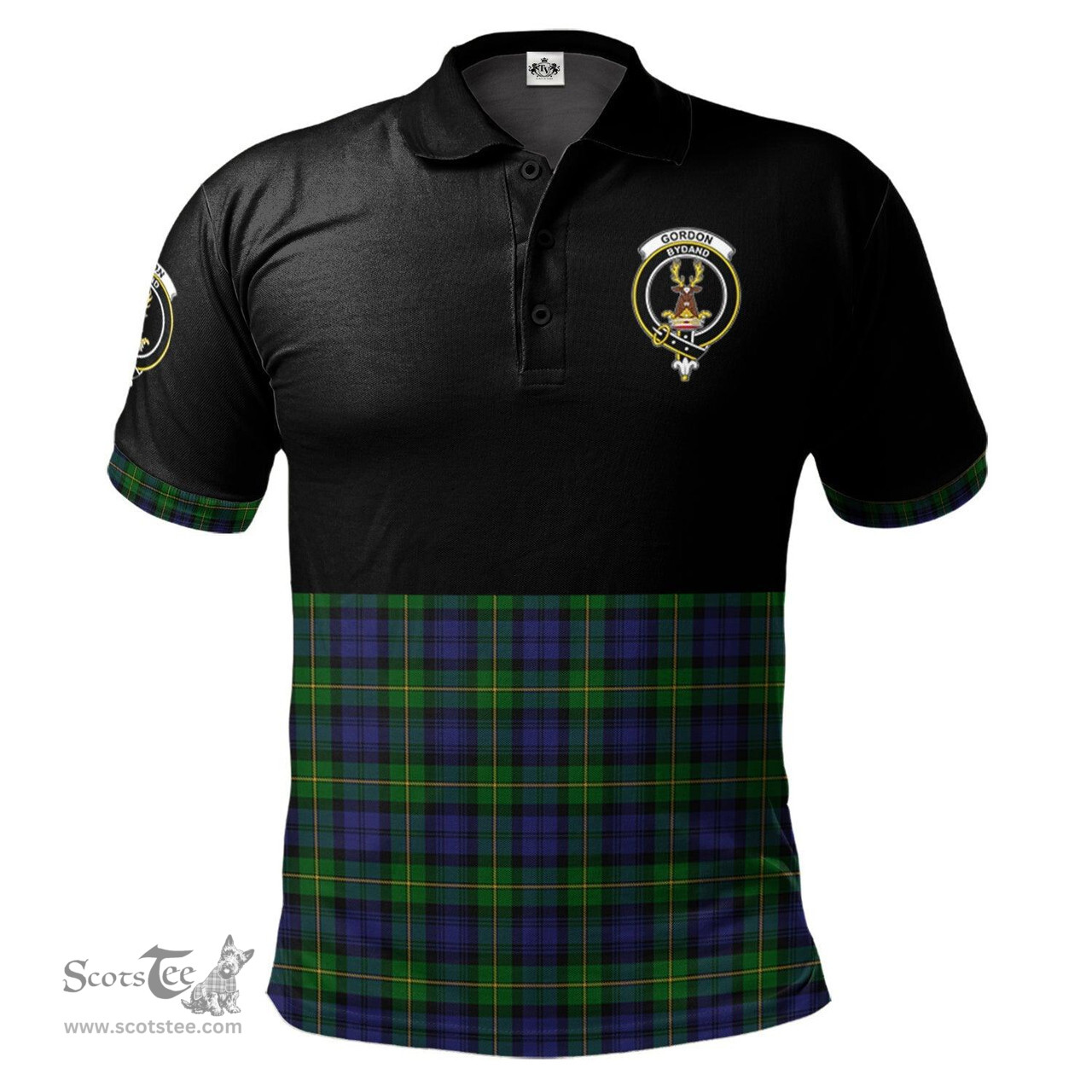 Scottish Gordon Clan Half Of Tartan Crest Tartan Polo Shirt Scottish Plaid Tartan Plaid - ScotsTee - scotstee.com