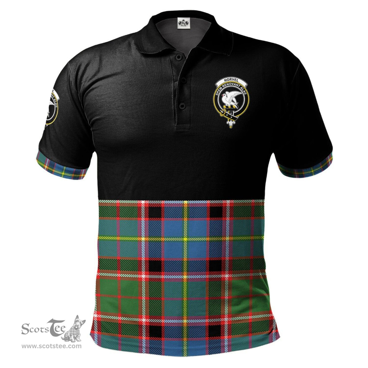 Scottish Norvel Clan Half Of Tartan Crest Tartan Polo Shirt Scottish Plaid Tartan Plaid - ScotsTee - scotstee.com