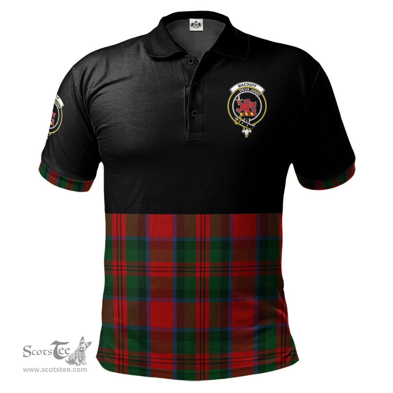 Scottish MacDuff Clan Half Of Tartan Crest Tartan Polo Shirt Scottish Plaid Tartan Plaid - ScotsTee - scotstee.com