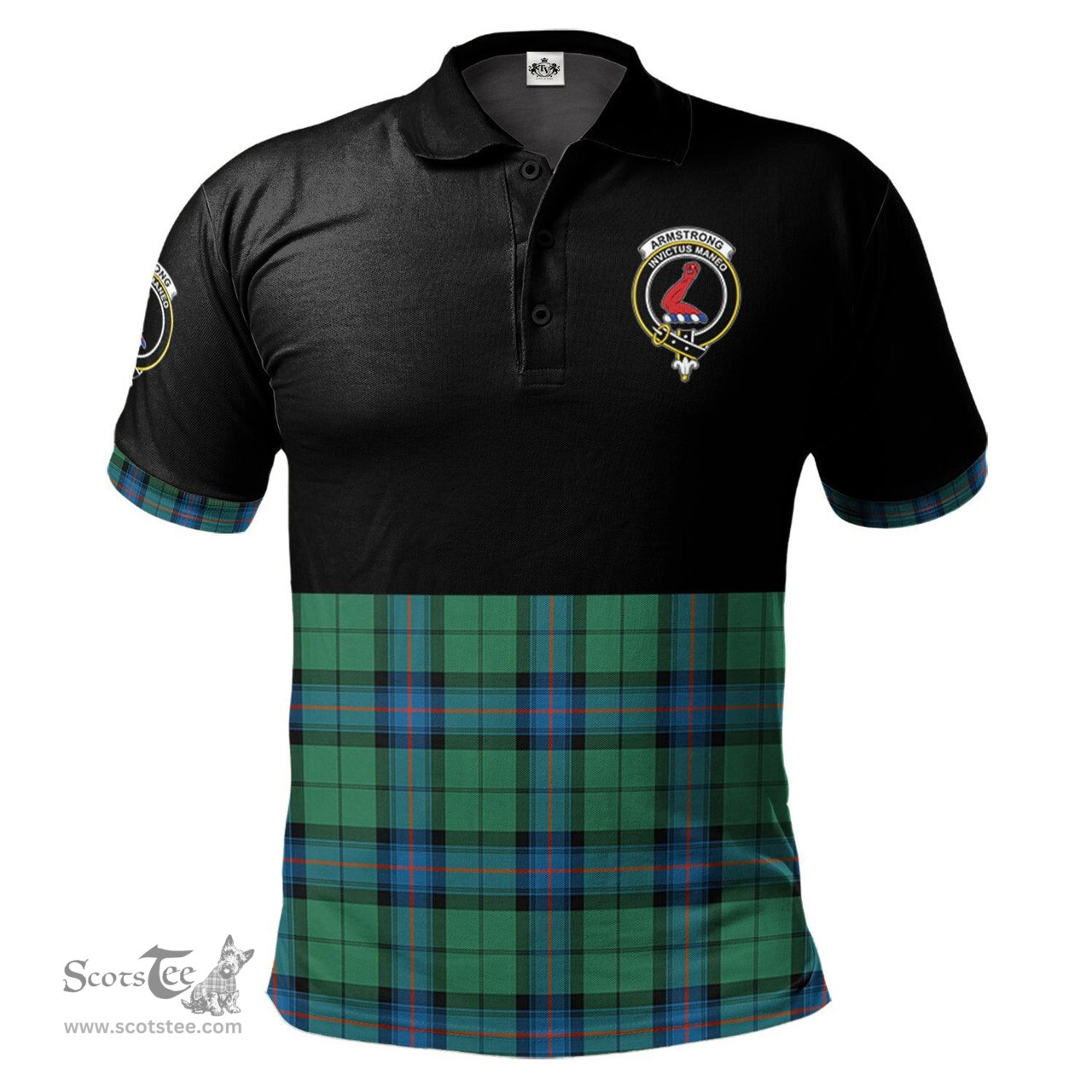 Scottish Armstrong Ancient Clan Half Of Tartan Crest Tartan Polo Shirt Scottish Plaid Tartan Plaid - ScotsTee - scotstee.com