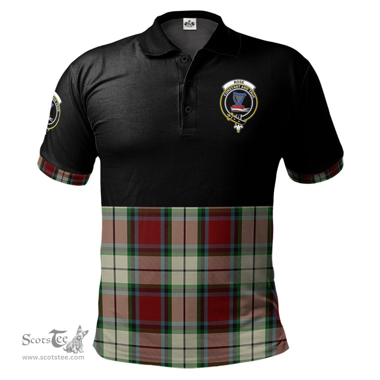 Scottish Rose White Dress Clan Half Of Tartan Crest Tartan Polo Shirt Scottish Plaid Tartan Plaid - ScotsTee - scotstee.com
