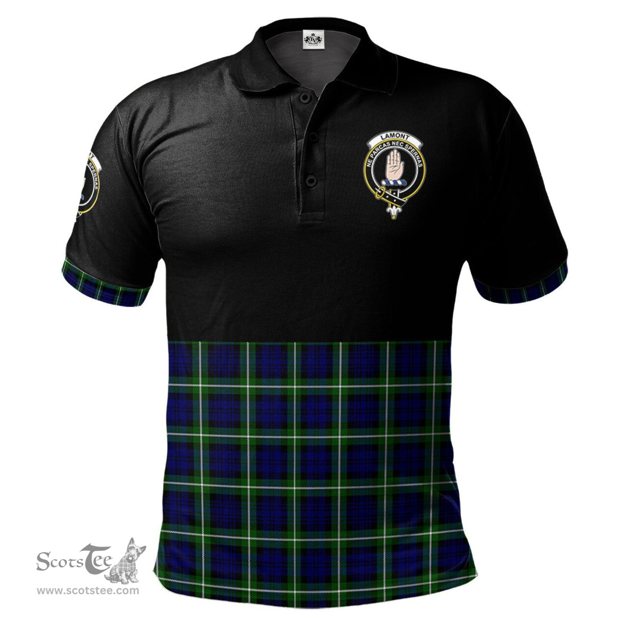 Scottish Lamont Modern Clan Half Of Tartan Crest Tartan Polo Shirt Scottish Plaid Tartan Plaid - ScotsTee - scotstee.com