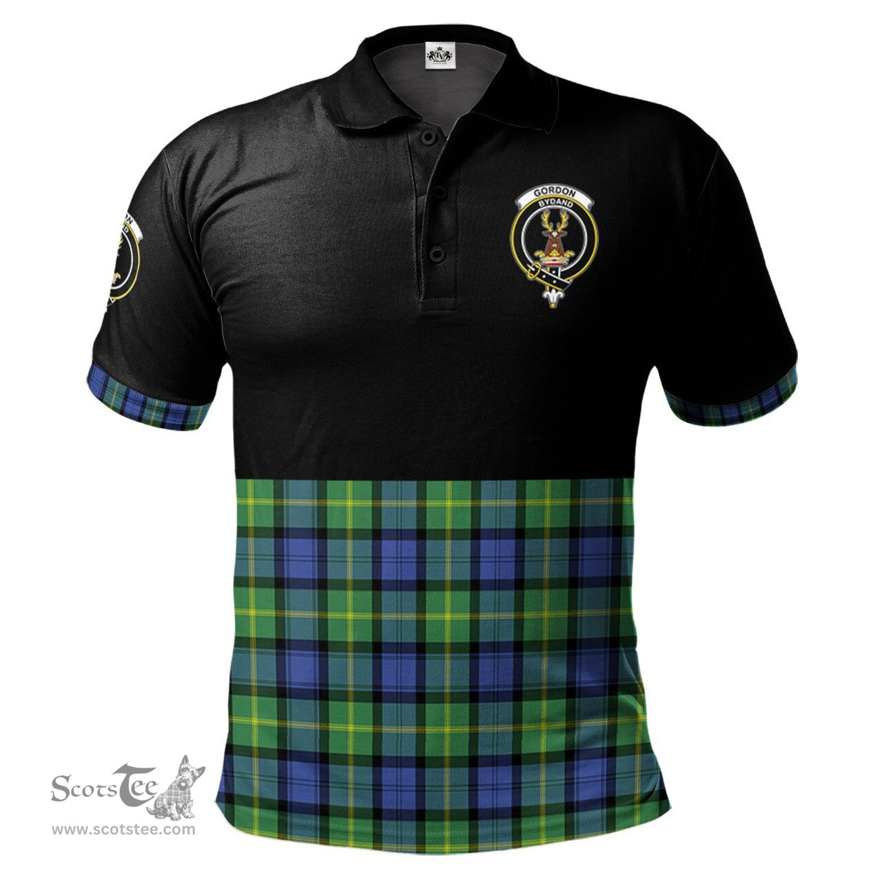 Scottish Gordon Old Ancient Clan Half Of Tartan Crest Tartan Polo Shirt Scottish Plaid Tartan Plaid - ScotsTee - scotstee.com