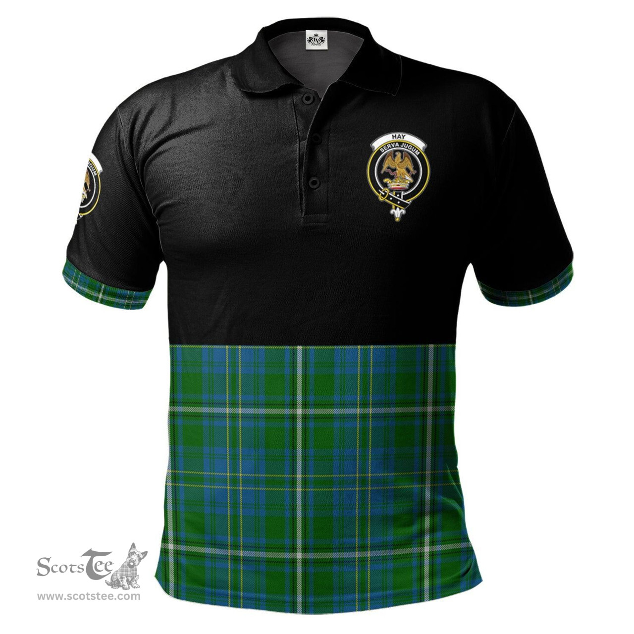 Scottish Hay Hunting Clan Half Of Tartan Crest Tartan Polo Shirt Scottish Plaid Tartan Plaid - ScotsTee - scotstee.com