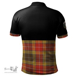 Scottish Buchanan Old Set Weathered Clan Half Of Tartan Crest Tartan Polo Shirt Scottish Plaid Tartan Plaid - ScotsTee - scotstee.com